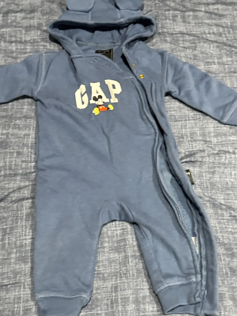 GAP Blue Hooded Mickey Fleece Footie